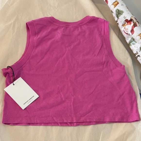 Spiritual Gangster Magenta Crop Top with Eye Design - Picture 3 of 3